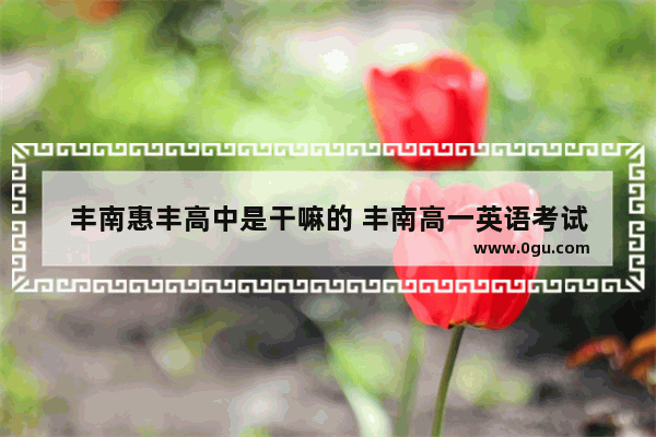 丰南惠丰高中是干嘛的 丰南高一英语考试