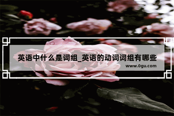 英语中什么是词组_英语的动词词组有哪些