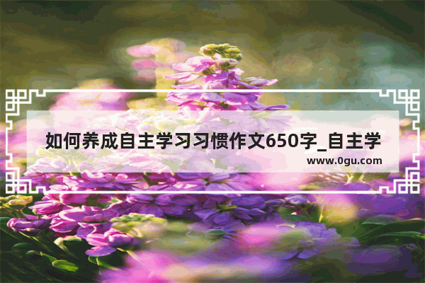 如何养成自主学习习惯作文650字_自主学习的英语作文