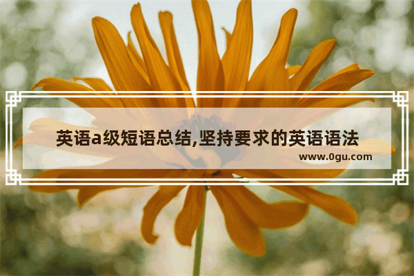 英语a级短语总结,坚持要求的英语语法