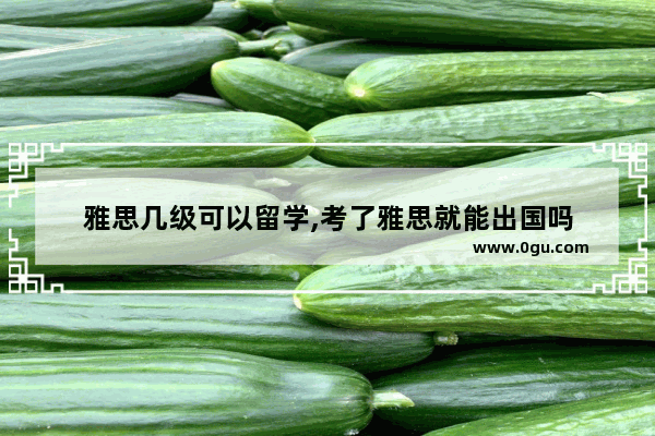 雅思几级可以留学,考了雅思就能出国吗
