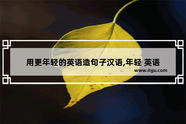 用更年轻的英语造句子汉语,年轻 英语