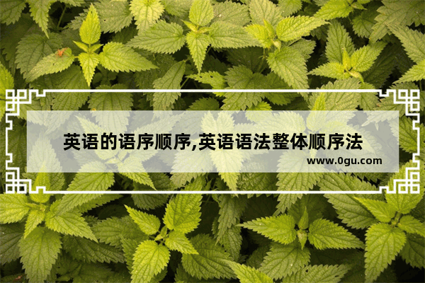 英语的语序顺序,英语语法整体顺序法