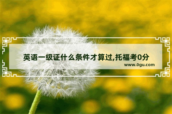 英语一级证什么条件才算过,托福考0分
