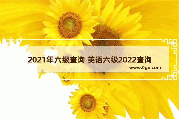 2021年六级查询 英语六级2022查询