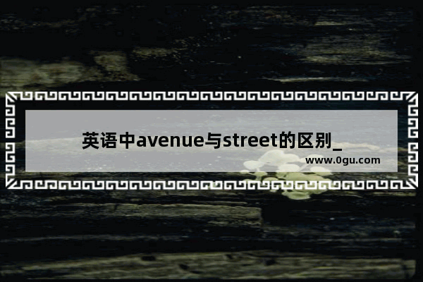 英语中avenue与street的区别_什么是街头英语