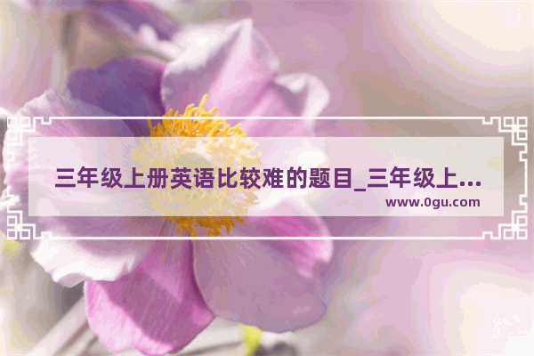 三年级上册英语比较难的题目_三年级上册英语卷子评语