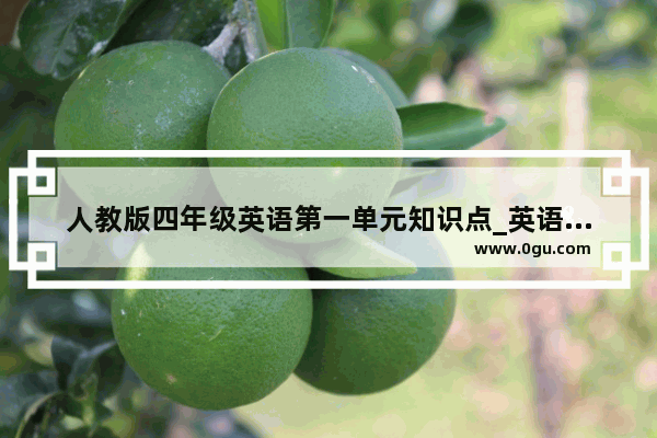 人教版四年级英语第一单元知识点_英语四年级频度副词知识点归纳
