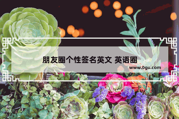 朋友圈个性签名英文 英语圈