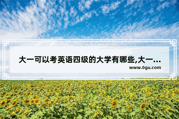 大一可以考英语四级的大学有哪些,大一能考英语四级