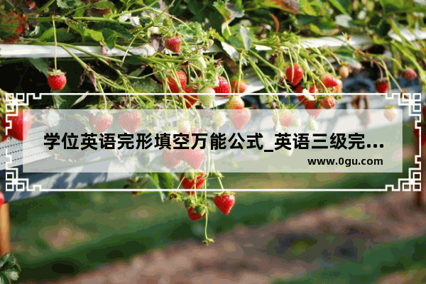 学位英语完形填空万能公式_英语三级完形填空答题技巧