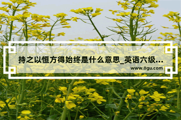 持之以恒方得始终是什么意思_英语六级作文关于持之以恒