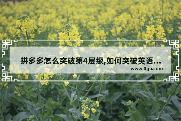 拼多多怎么突破第4层级,如何突破英语四级