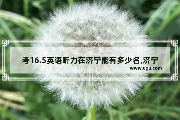 考16.5英语听力在济宁能有多少名,济宁市英语听力