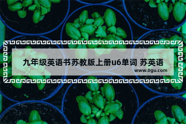 九年级英语书苏教版上册u6单词 苏英语