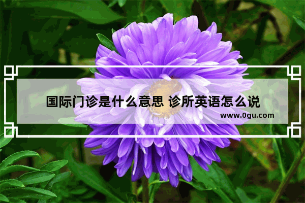 国际门诊是什么意思 诊所英语怎么说
