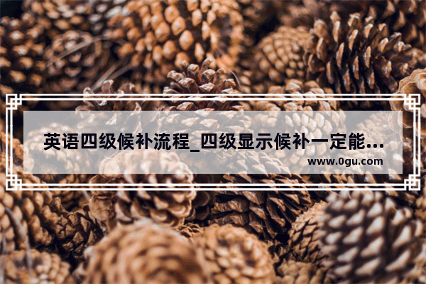 英语四级候补流程_四级显示候补一定能补上吗