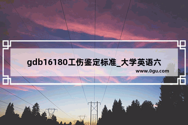 gdb16180工伤鉴定标准_大学英语六级707分