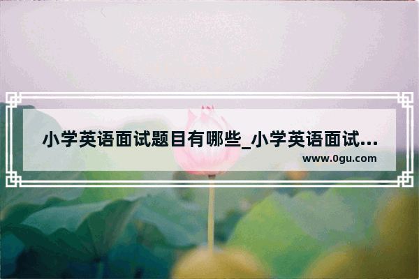 小学英语面试题目有哪些_小学英语面试官会提问哪些问题