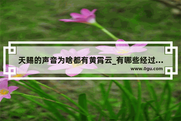 天赐的声音为啥都有黄霄云_有哪些经过苦难重重然后成功的人的故事