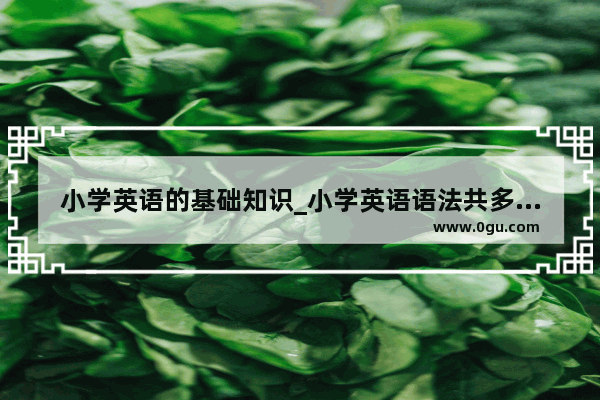 小学英语的基础知识_小学英语语法共多少个
