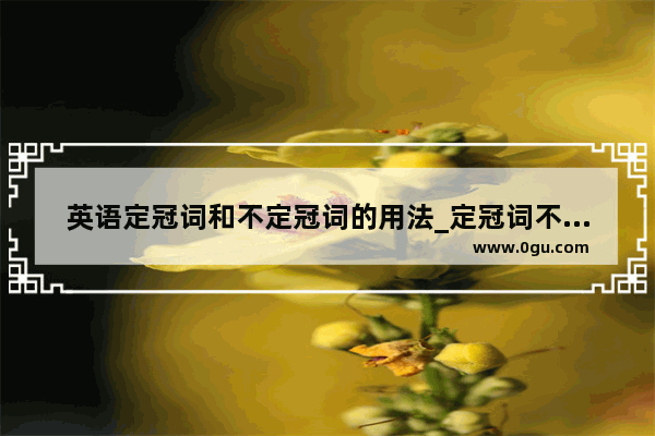 英语定冠词和不定冠词的用法_定冠词不定冠词用法