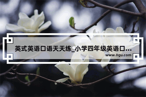 英式英语口语天天练_小学四年级英语口语天天练