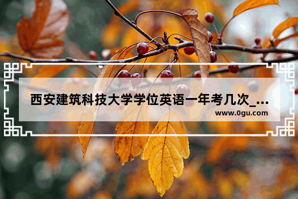 西安建筑科技大学学位英语一年考几次_西安电子科技大学大一可以考英语四级吗