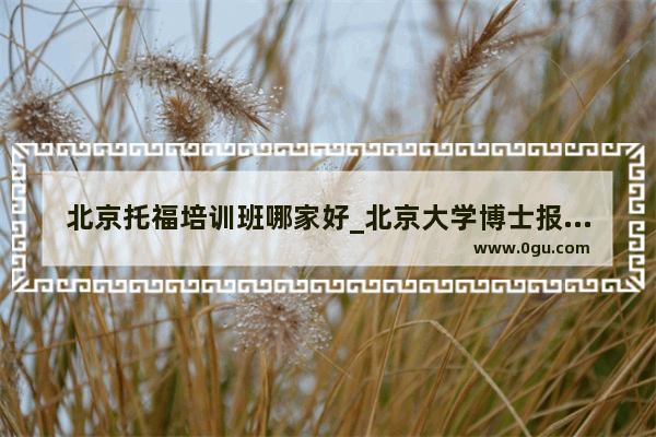 北京托福培训班哪家好_北京大学博士报名英语要求