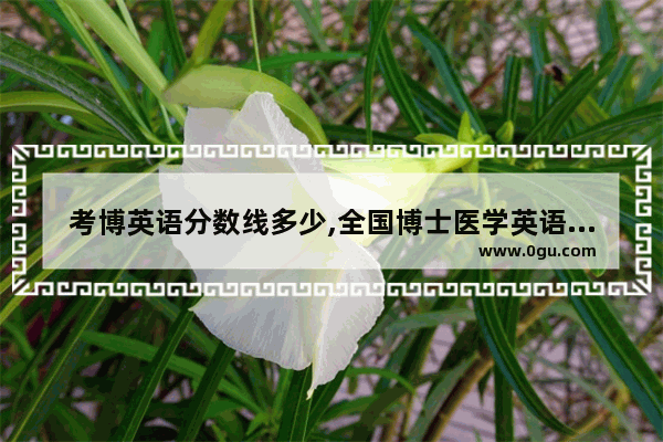 考博英语分数线多少,全国博士医学英语考试总分