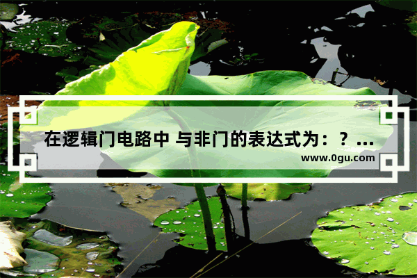 在逻辑门电路中 与非门的表达式为：？、或非门的表达式为：。、与或非门的表达式为_打开门英语怎么说