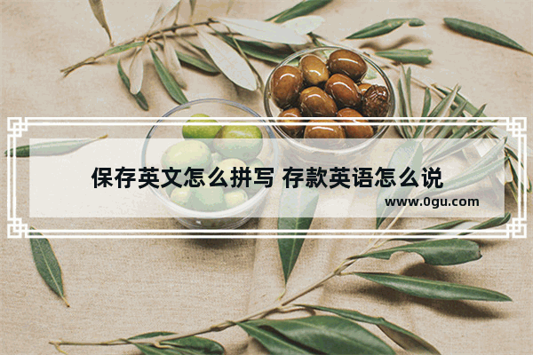 保存英文怎么拼写 存款英语怎么说