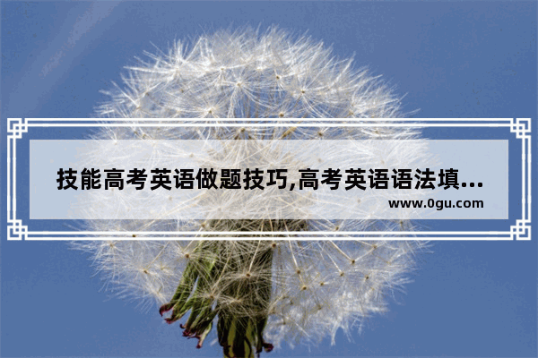 技能高考英语做题技巧,高考英语语法填空改错点拨