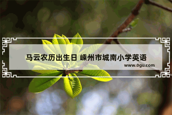 马云农历出生日 嵊州市城南小学英语