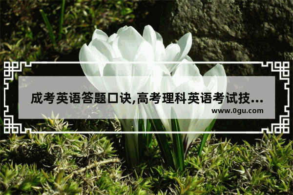 成考英语答题口诀,高考理科英语考试技巧口诀