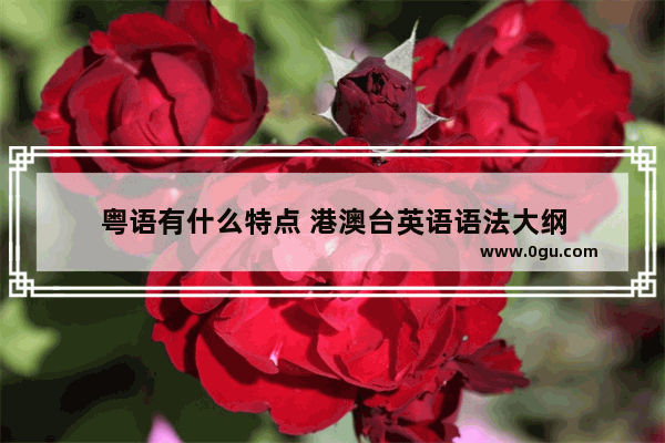 粤语有什么特点 港澳台英语语法大纲