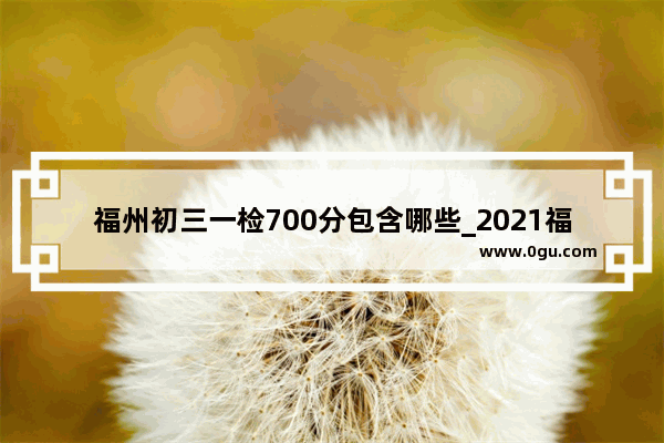 福州初三一检700分包含哪些_2021福建中考各科分数比例