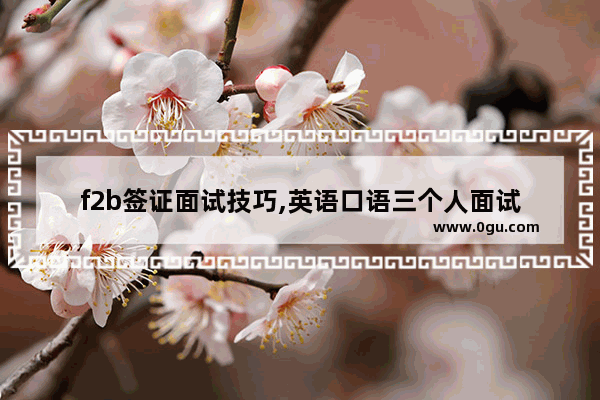 f2b签证面试技巧,英语口语三个人面试