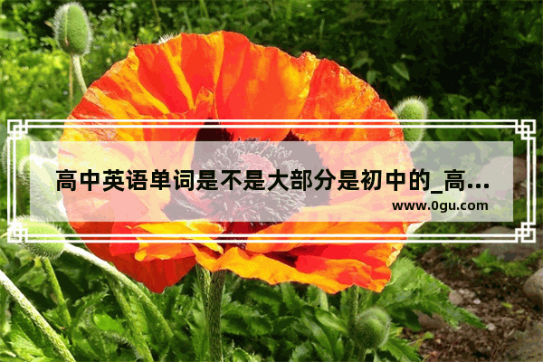 高中英语单词是不是大部分是初中的_高中英语与初中英语有联系吗 联系大吗
