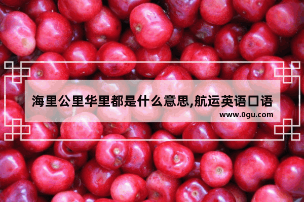 海里公里华里都是什么意思,航运英语口语