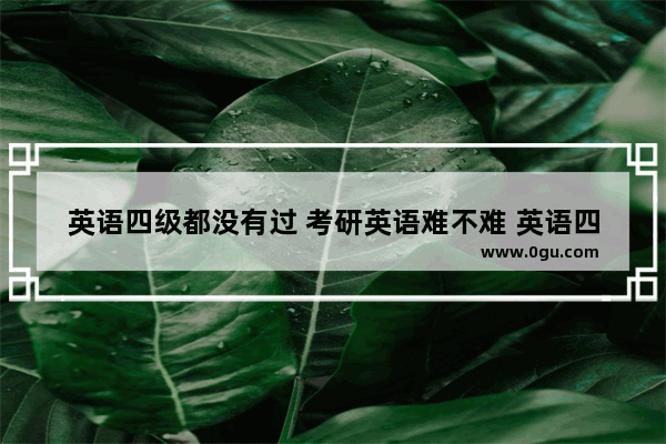 英语四级都没有过 考研英语难不难 英语四级考研怎么考过