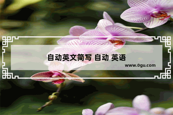 自动英文简写 自动 英语