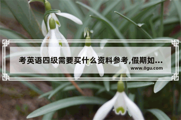 考英语四级需要买什么资料参考,假期如何自学英语四级