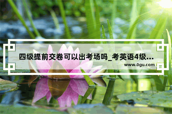 四级提前交卷可以出考场吗_考英语4级可以提前交卷么