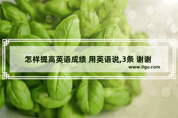 怎样提高英语成绩 用英语说,3条 谢谢 提高英语怎么说