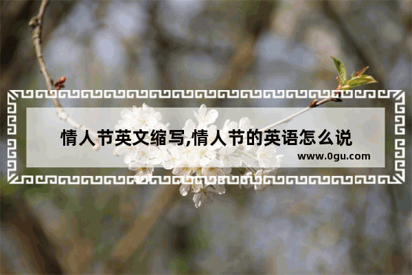 情人节英文缩写,情人节的英语怎么说