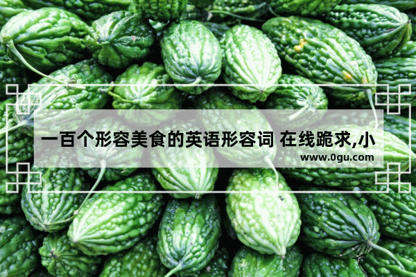 一百个形容美食的英语形容词 在线跪求,小吃英语