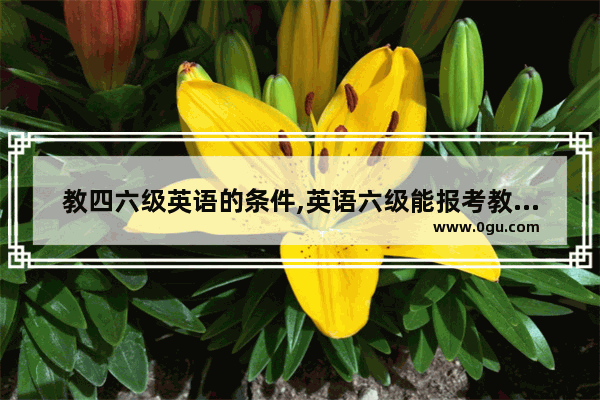 教四六级英语的条件,英语六级能报考教师吗