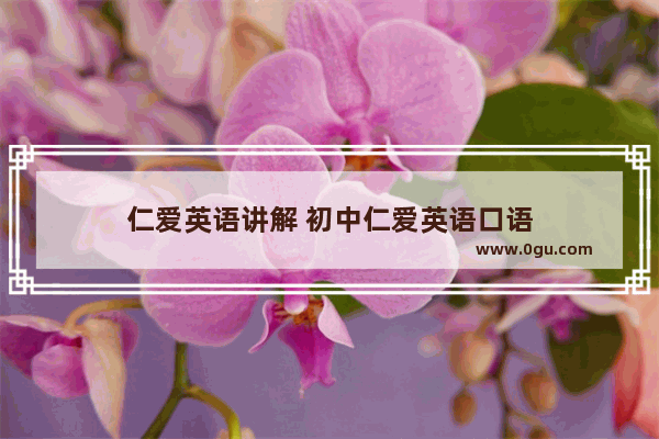 仁爱英语讲解 初中仁爱英语口语