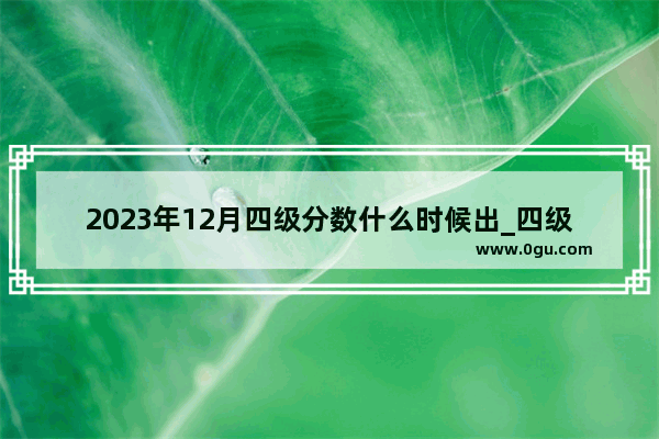 2023年12月四级分数什么时候出_四级成绩多久出